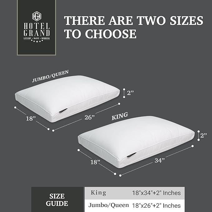 100% Cotton Bed Pillow - Queen - 2 Piece