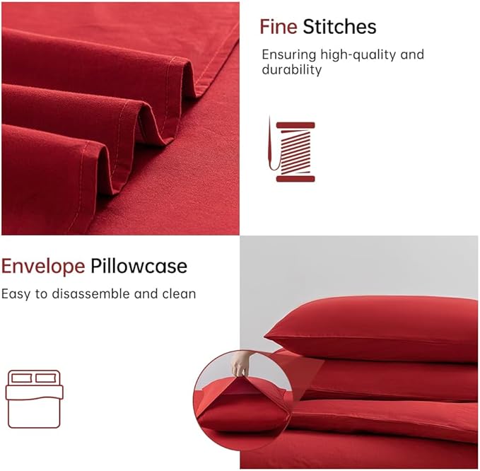 Linen Duvet Cover Set - Queen - 3 Piece