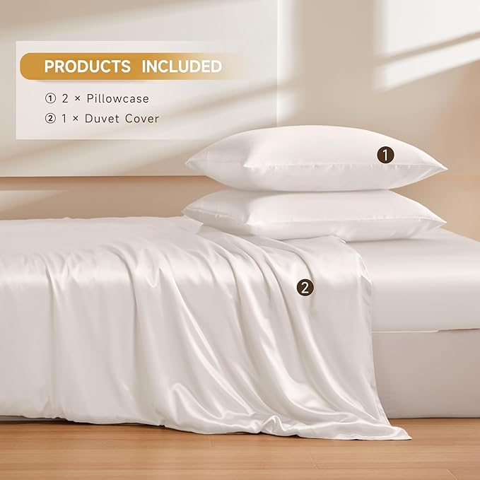 Mulberry Silk Duvet Cover Set - Queen - 3 Piece