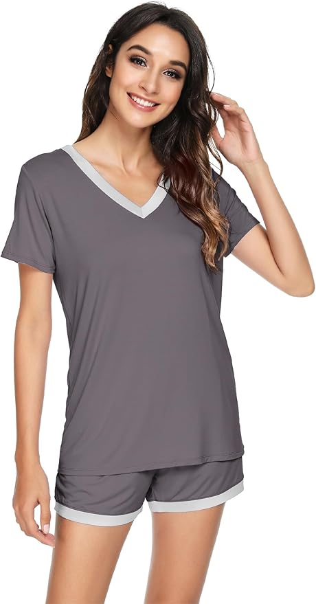 Women's Bamboo Cooling Pajama Set - Short Sleeve - 2 Piece