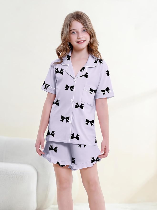 100% Cotton Shorts Pajama Set - Short Sleeve - 2 Piece