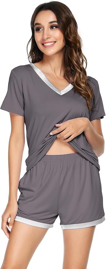 Women's Bamboo Cooling Pajama Set - Short Sleeve - 2 Piece