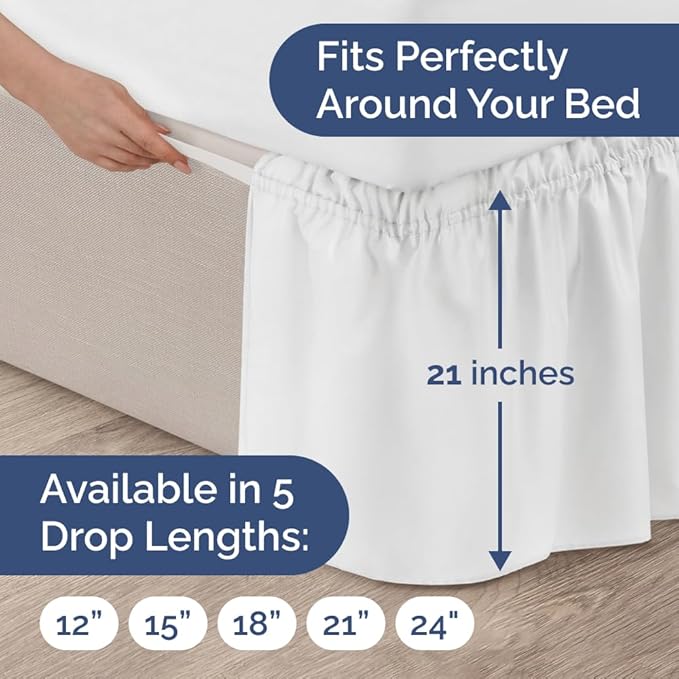 Bed Skirt - Twin XL - 21 in Drop