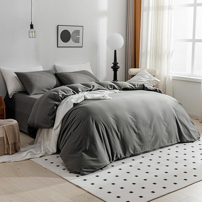 Linen Duvet Cover Set - King - 3 Piece