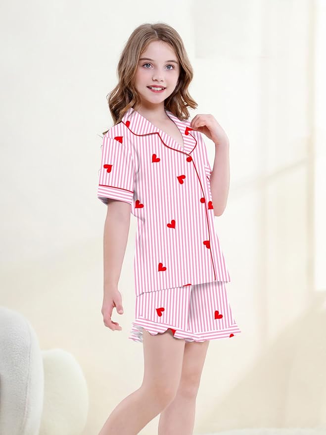 100% Cotton Shorts Pajama Set - Short Sleeve - 2 Piece