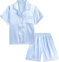 Satin Pajama Set - Short Sleeve - 2 Piece