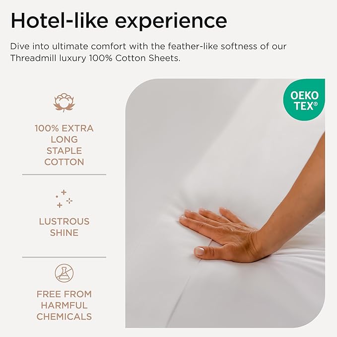 100% Cotton Bed Sheet Set - Twin XL - 15 in Deep Pocket - 3 Piece