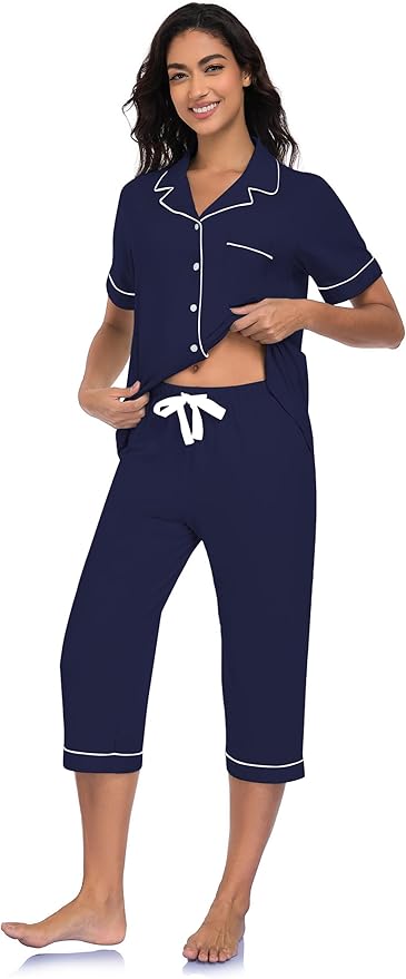Women's Capri Pajama Set - Short Sleeve