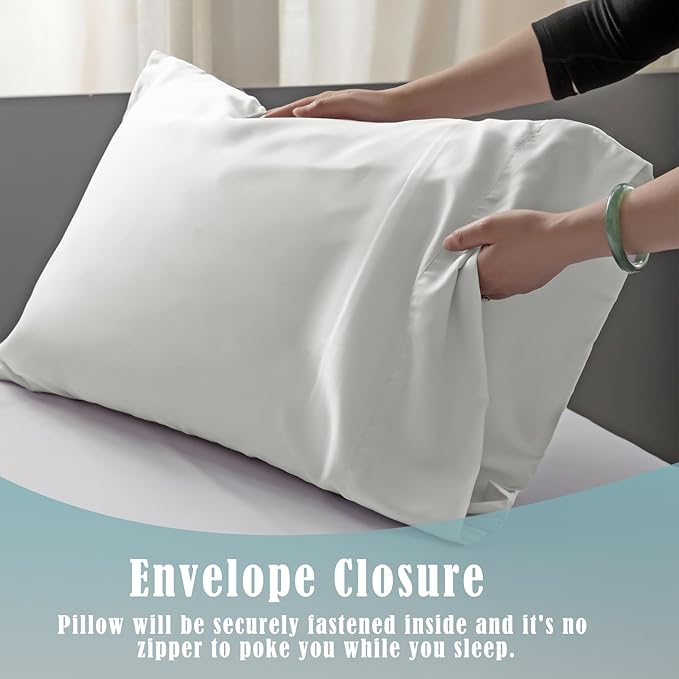 Bamboo Cooling Pillowcase Set - Queen - 20 x 30 in - 2 Pack - 2 Piece