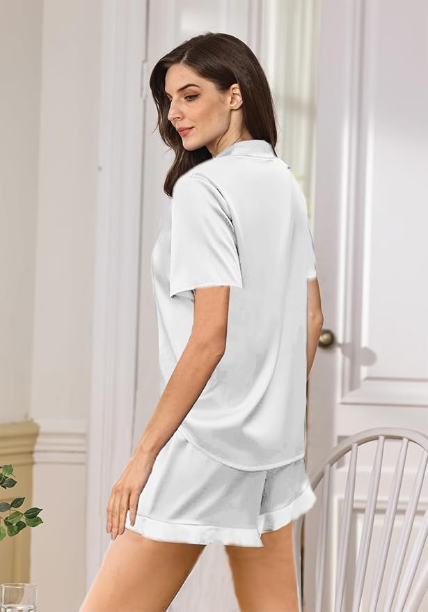 Women's Satin Pajama Set - 2 Piece