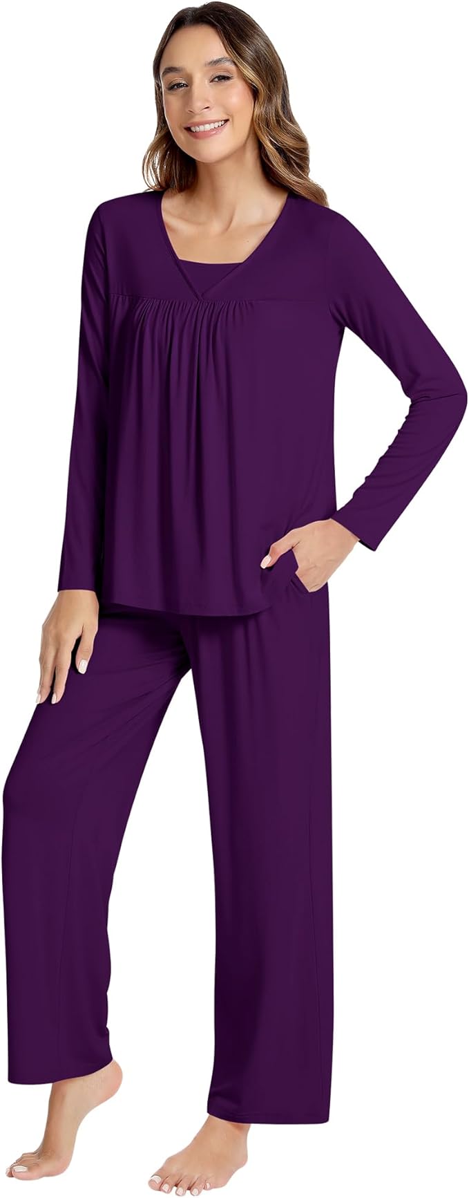 Women's Bamboo Pants Pajama Set - Long Sleeve - 2 Piece
