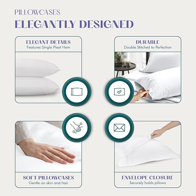 Linen Cooling Pillowcase Set - King - 4 Piece