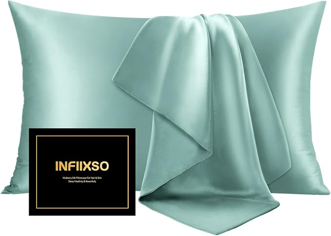 Mulberry Silk Cooling Pillowcase Set - Queen - 2 Pack - 2 Piece