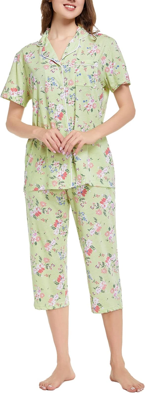 Capri Pajama Set - Short Sleeve - 2 Piece