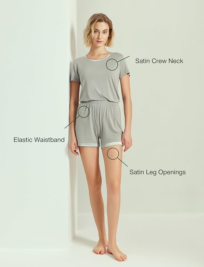 Bamboo Shorts Pajama Set - Short Sleeve - 2 Piece