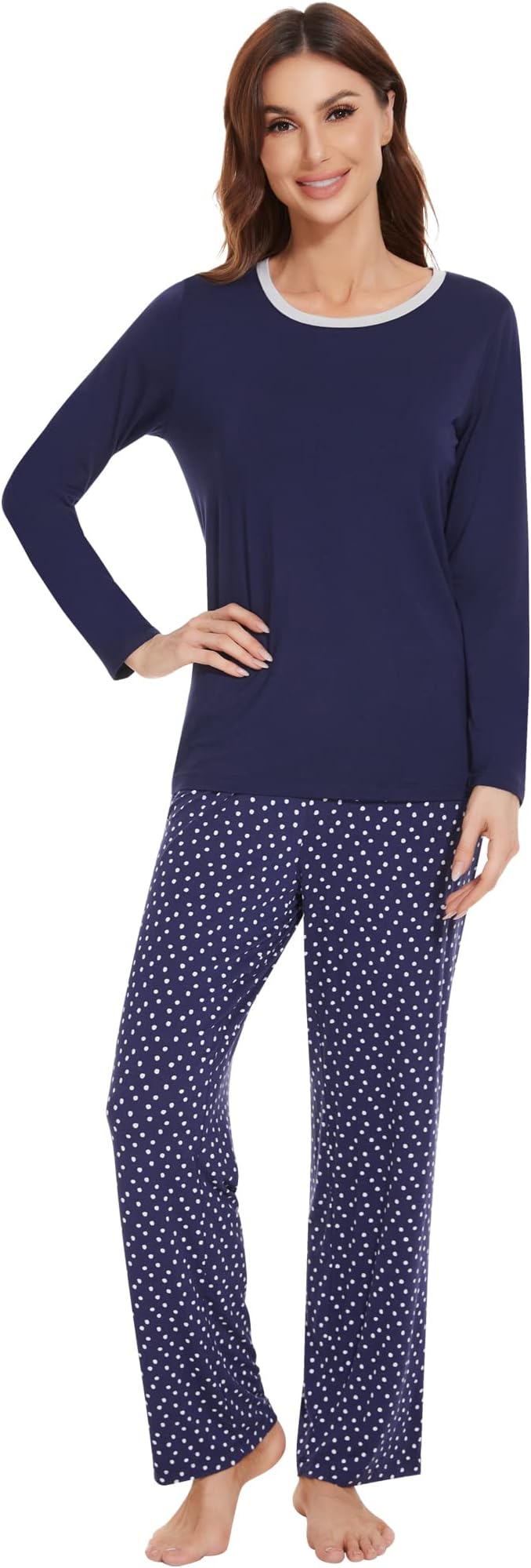 Women's Bamboo Pants Pajama Set - Long Sleeve
