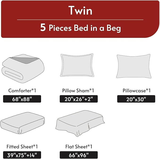 Comforter Set - Twin - 5 Piece