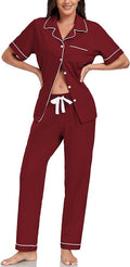 Women's 100% Cotton Pants Pajama Set - Short Sleeve - 2 Piece