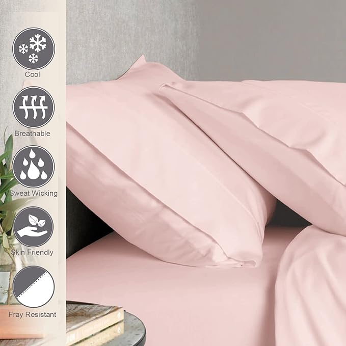 100% Cotton Pillowcase Set - King - 2 Piece