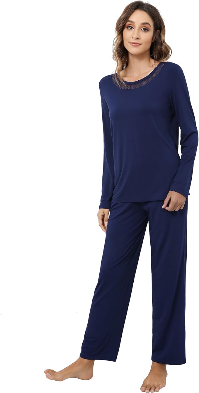Women's Bamboo Pants Pajama Set - Long Sleeve