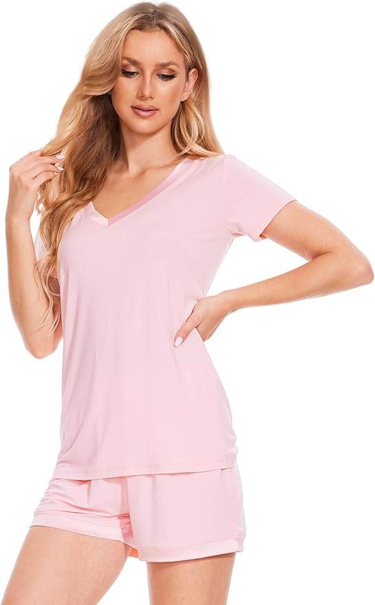 Bamboo Shorts Pajama Set - Short Sleeve - 2 Piece