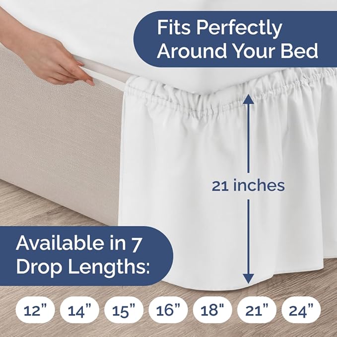 Bed Skirt - Full - 21 in Drop
