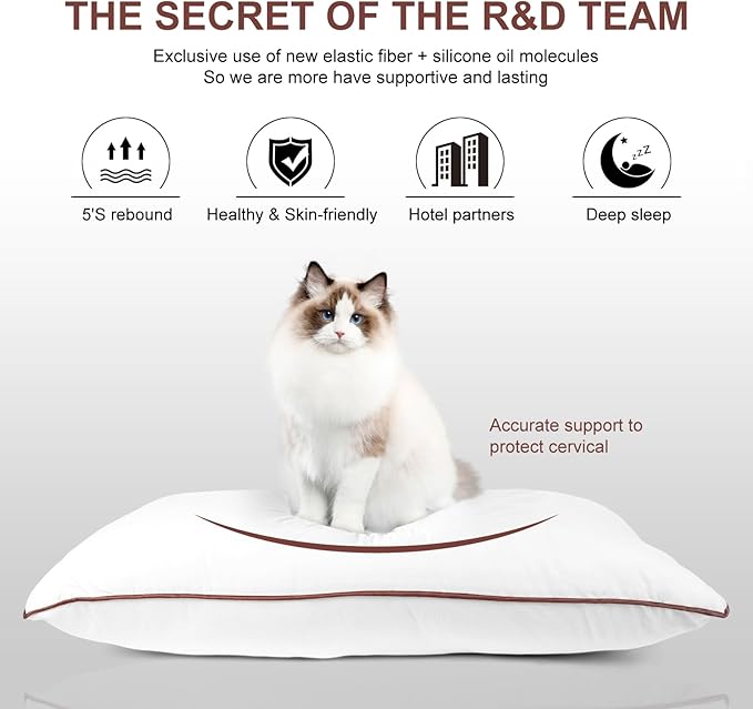 Microfiber Hypoallergenic Bed Pillow - Standard - 17 x 26 in - 4 Piece