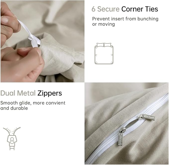 Linen Duvet Cover Set - King - 3 Piece