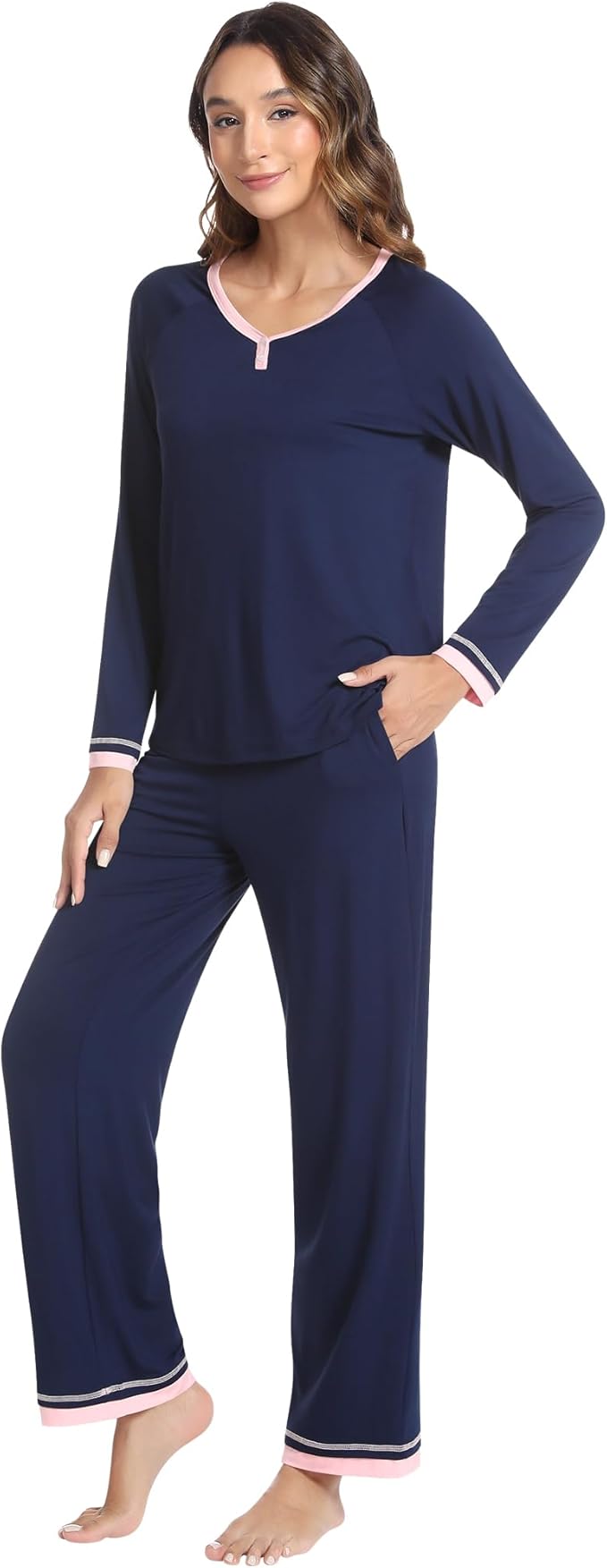 Women's Bamboo Pants Pajama Set - Long Sleeve - 2 Piece
