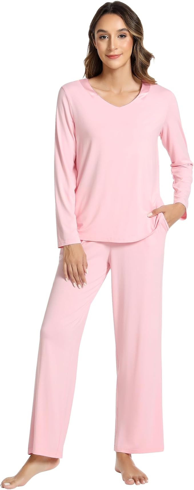 Women's Bamboo Pants Pajama Set - Long Sleeve - 2 Piece