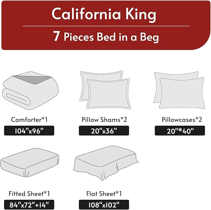 Comforter Set - California King - 7 Piece