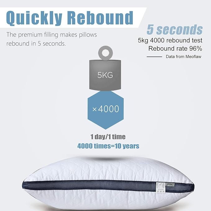 Bed Pillow - Queen - 2 Pack