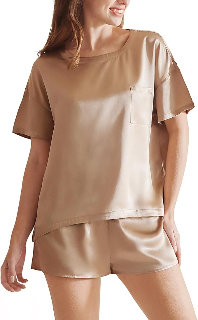 Women's Mulberry Silk Shorts Pajama Set - 2 Piece
