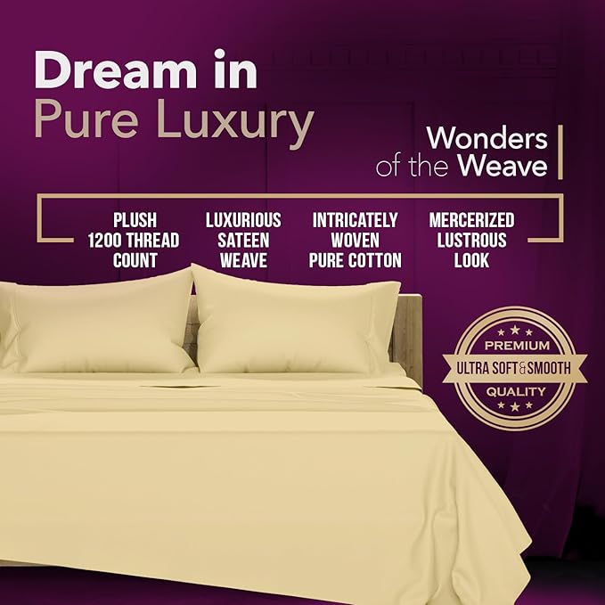 Linen Cooling Bed Sheet Set - King - 17 in Deep Pocket - 4 Piece