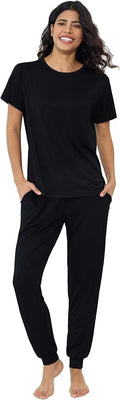 Women's Bamboo Pants Pajama Set - Short Sleeve - 2 Piece