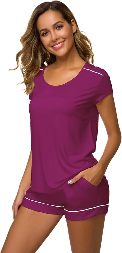 Women's Bamboo Cooling Pajama Set - Short Sleeve - 2 Piece