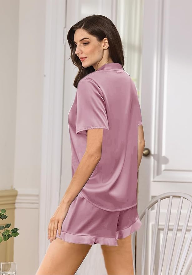 Women's Satin Pajama Set - 2 Piece