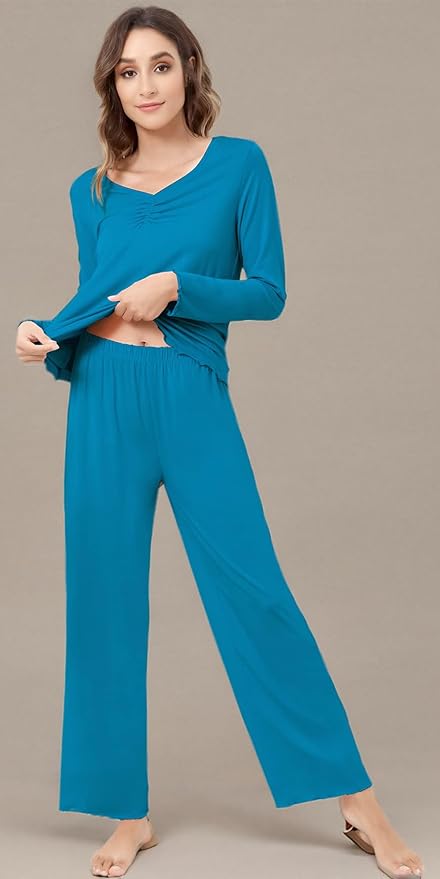 Women's Bamboo Pants Pajama Set - Long Sleeve - 2 Piece