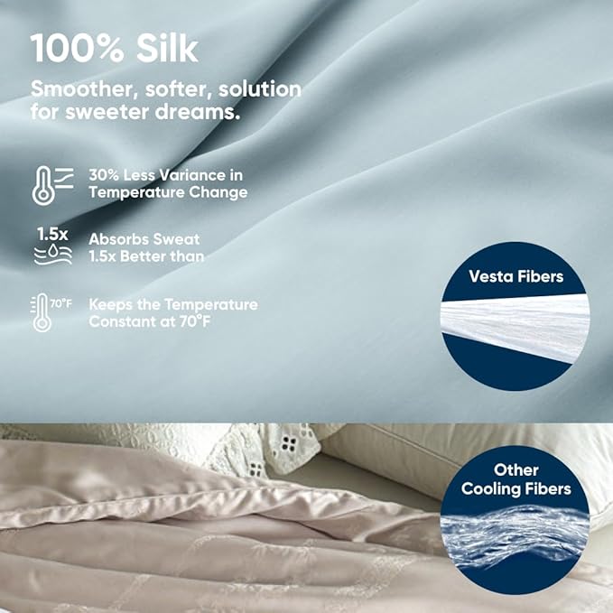 Mulberry Silk Cooling Duvets Down Comforter - Queen