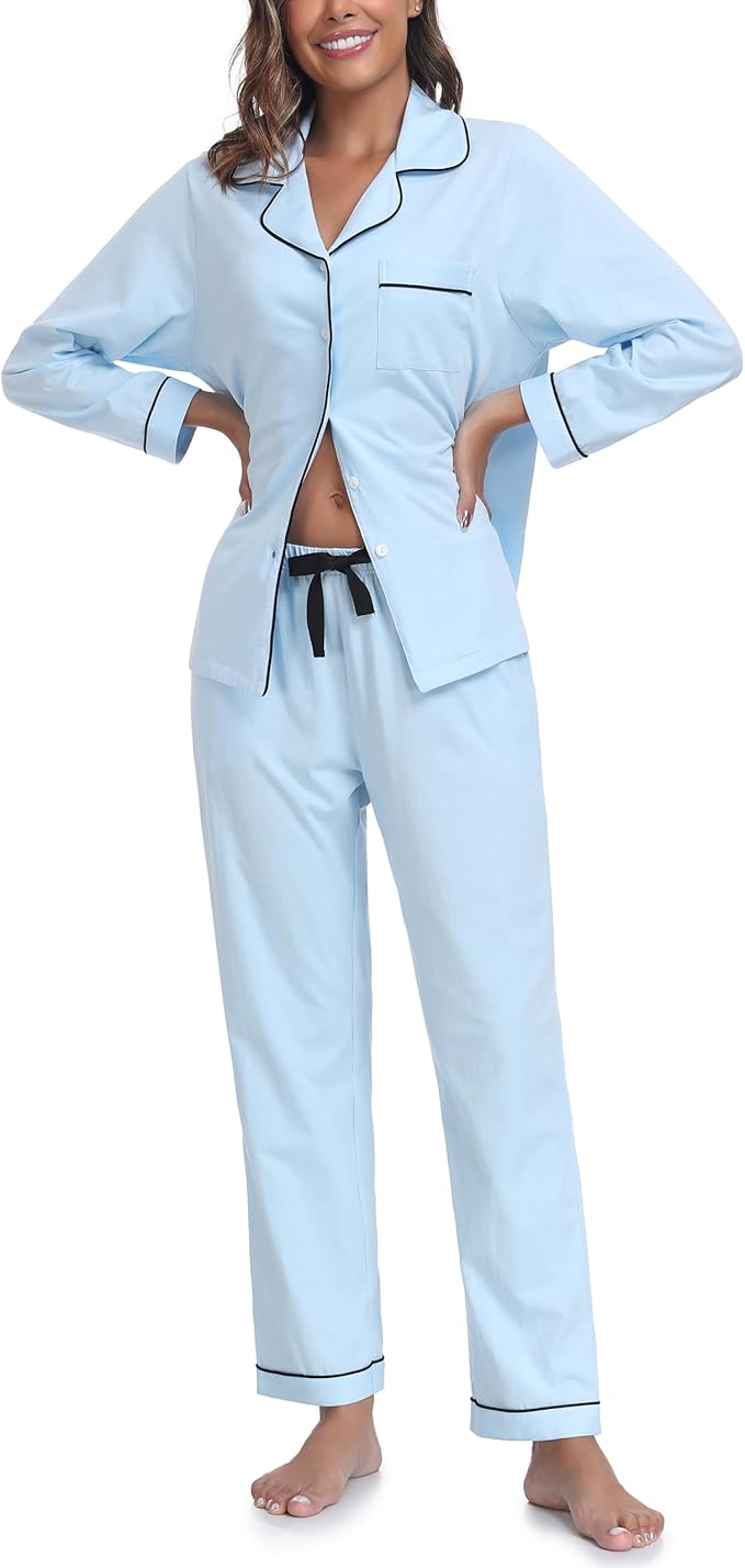 Women's 100% Cotton Pajama Set - Long Sleeve - 2 Piece