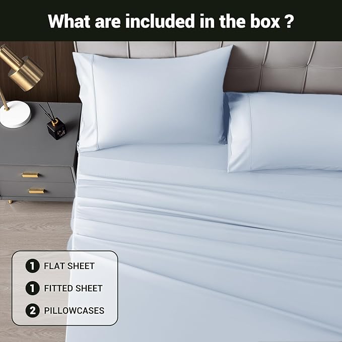Bamboo Cooling Bed Sheet Set - Queen - 4 Piece