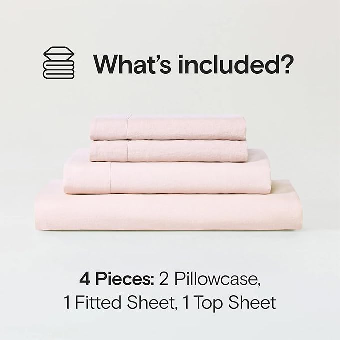 Linen Cooling Bed Sheet Set - Queen - 4 Piece