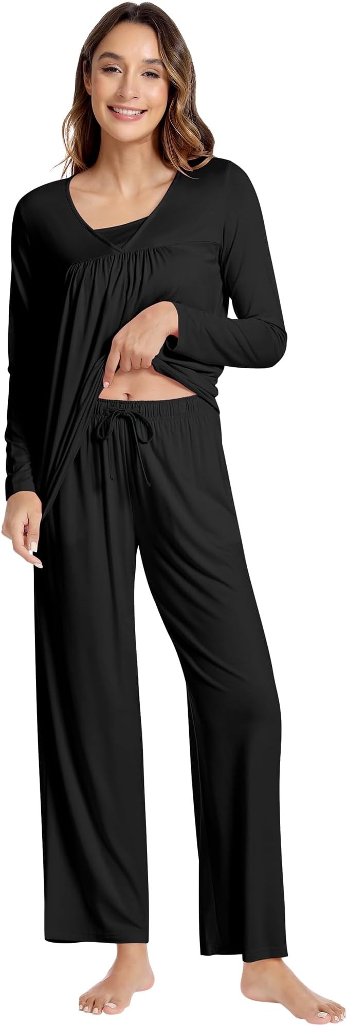 Women's Bamboo Pants Pajama Set - Long Sleeve - 2 Piece