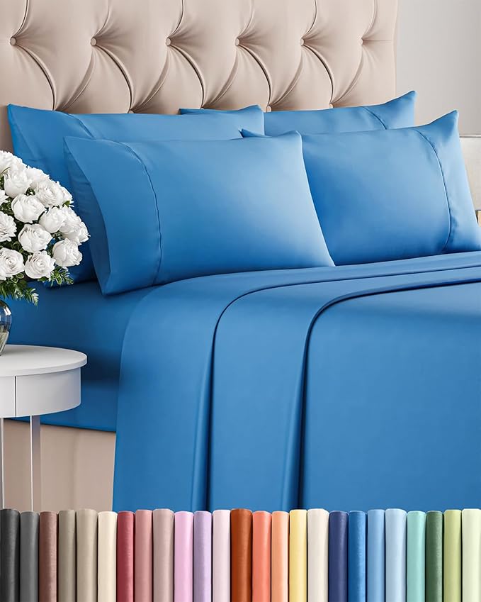 Cooling Bed Sheet Set - Queen - 16 in Deep Pocket - 6 Piece