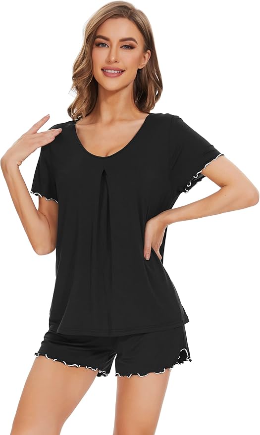 Bamboo Cooling Shorts Pajama Set - Short Sleeve - 2 Piece