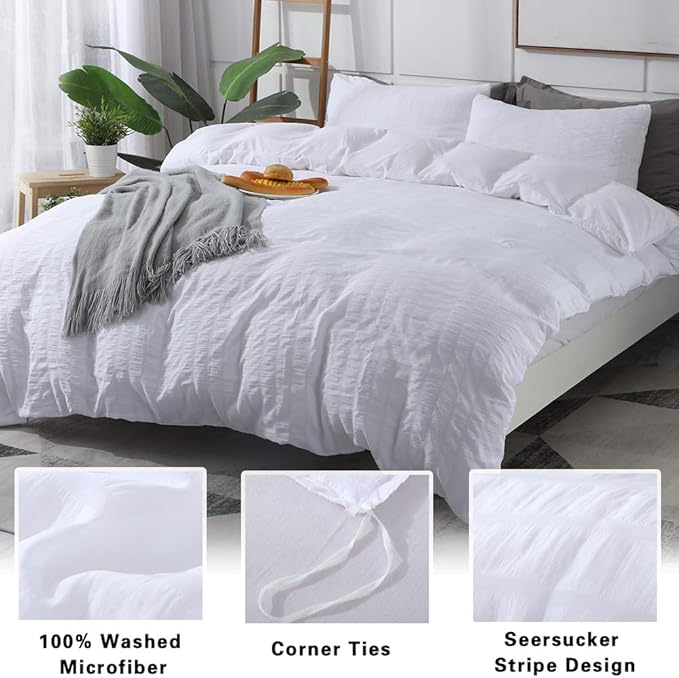 Microfiber Duvet Cover Set - Queen - 90 x 90 in - 3 Piece