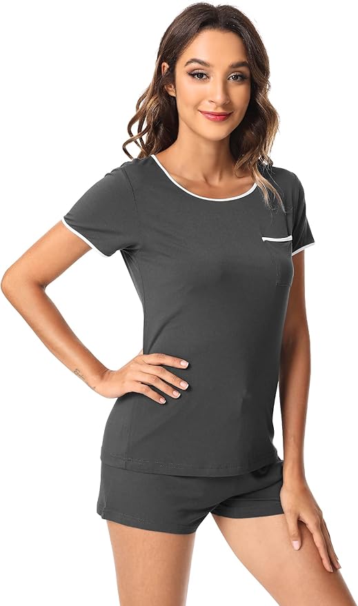 Women's Bamboo Cooling Pajama Set - Short Sleeve - 2 Piece