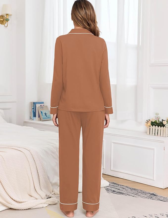 Women's 100% Cotton Pajama Set - Long Sleeve - 2 Piece