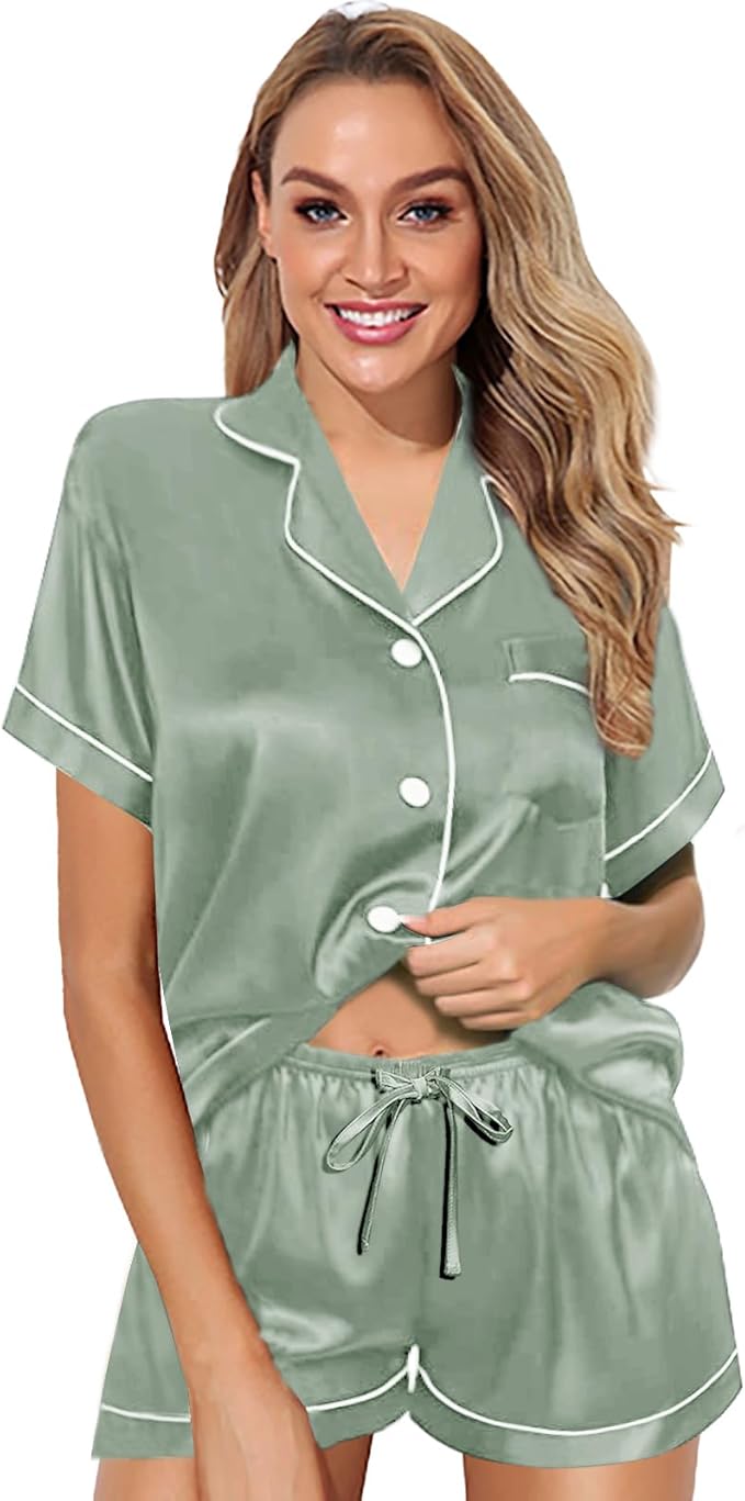 Satin Pajama Set - 2 Piece