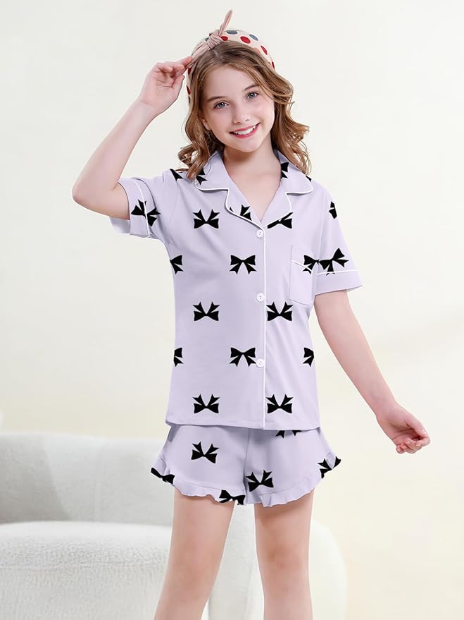 100% Cotton Shorts Pajama Set - Short Sleeve - 2 Piece